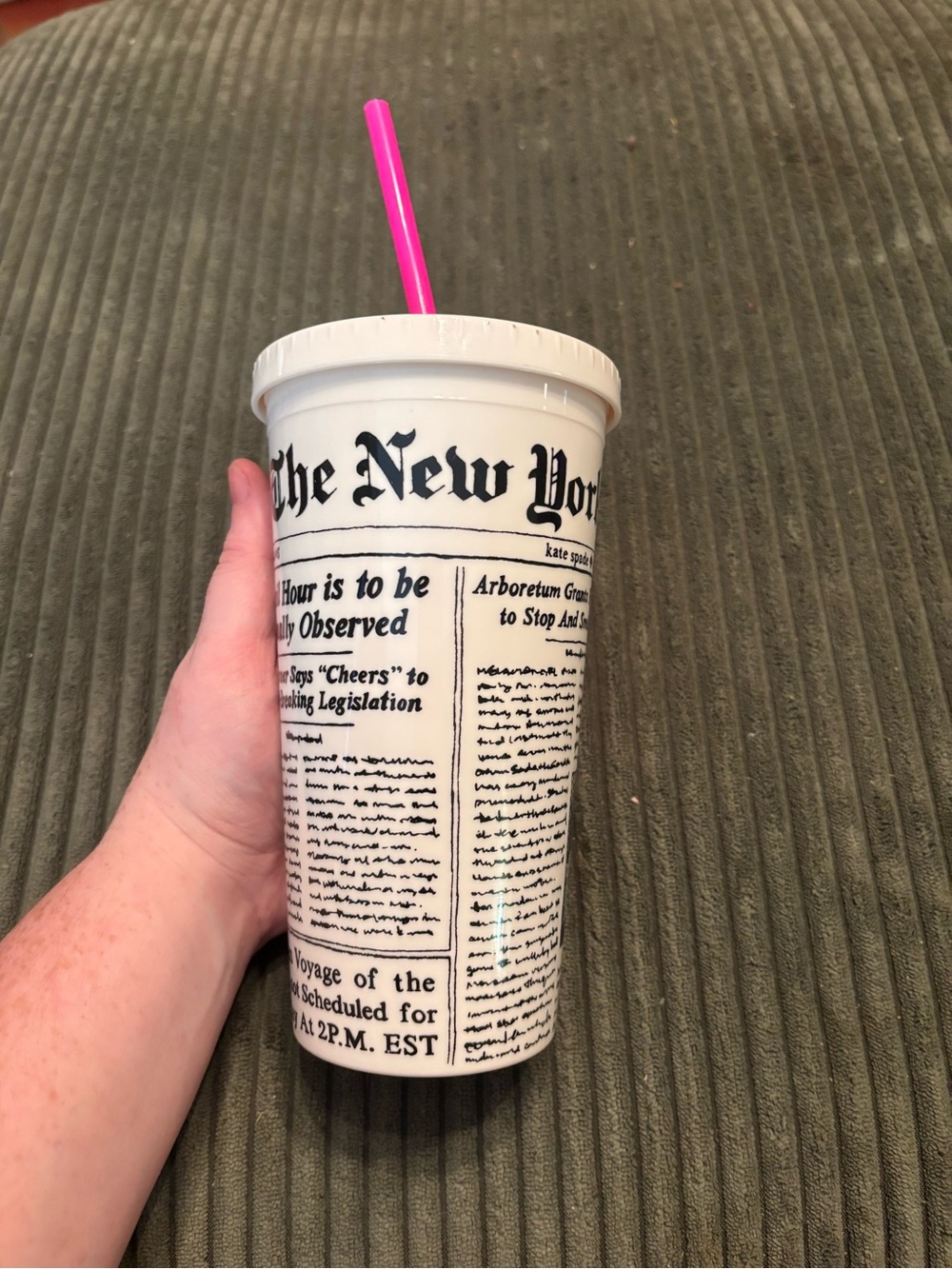 Kate Spade New York "Make Headlines" insulated acrylic tumbler